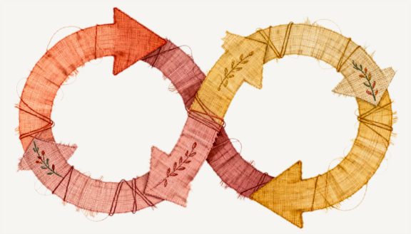 infinity symbol made of textile